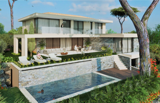 Nieuwe, moderne villa met zeezicht in Sainte-Maxime.