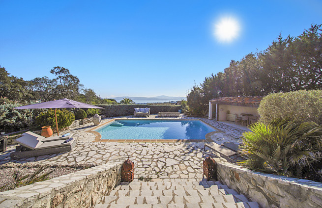 Panoramic sea view of the Gulf of Saint-Tropez, French Riviera, and the Mediterranean