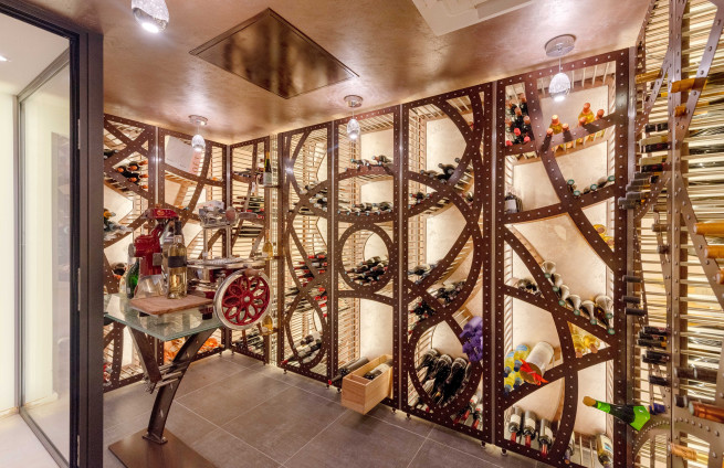 luxury rosé wine cellar in a prestigious villa in Sainte-Maxime