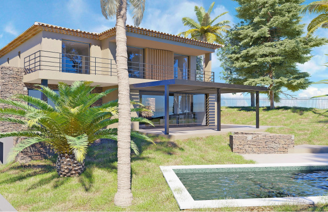 Nieuwe villa met zeezicht in Sainte-Maxime
