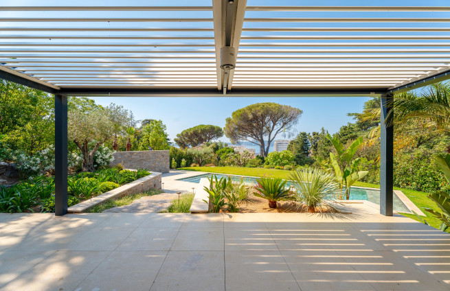 Designer villa with generous living spaces and sea views