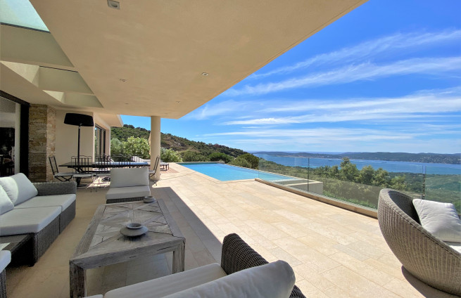 villa with panoramic sea view, Bay of Saint-Tropez, and terrace