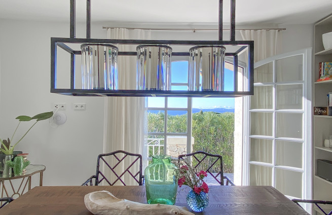 dining area with panoramic sea view - villa La Croix Valmer